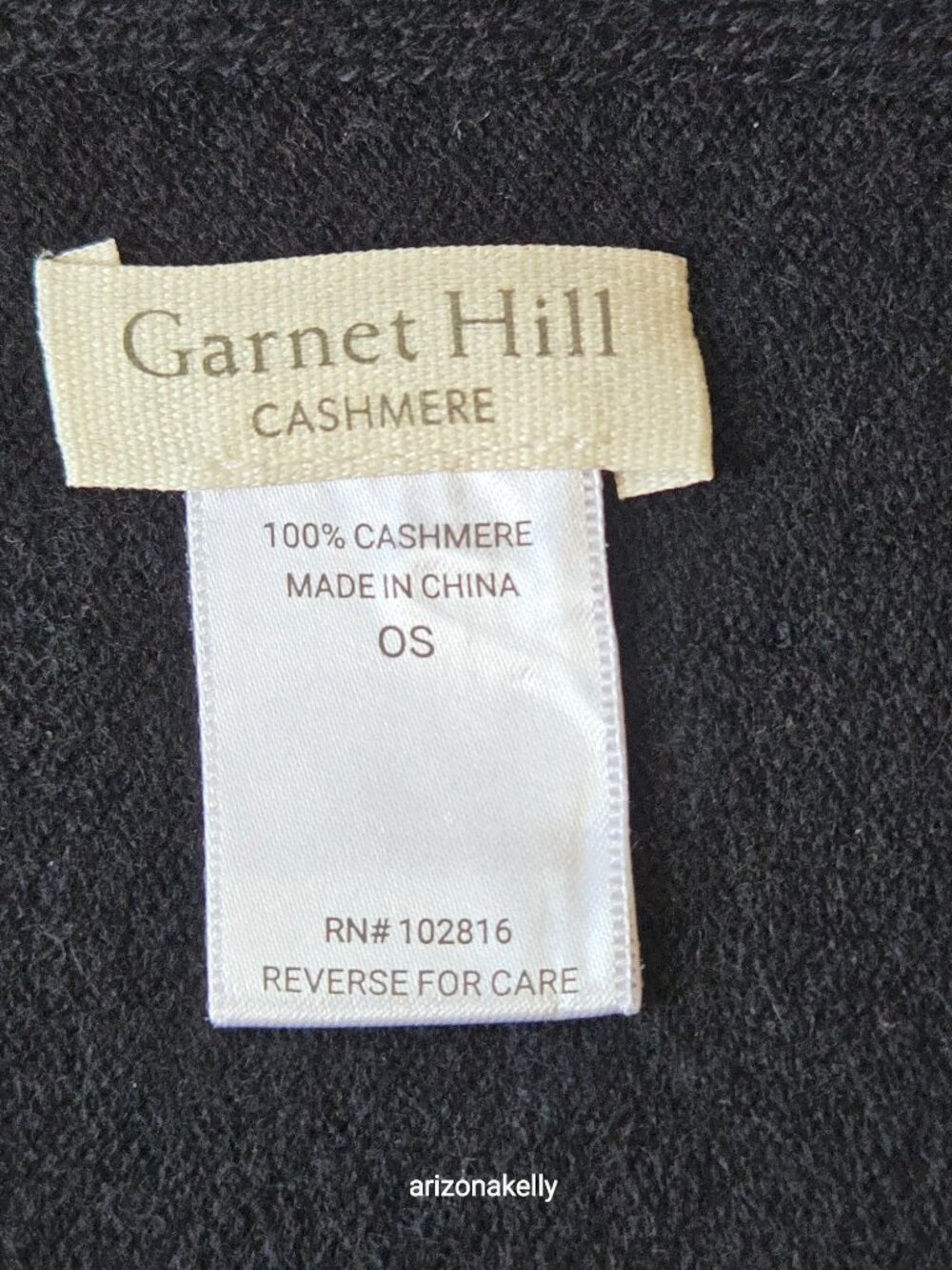 NWOT Garnet Hill Cashmere Scarf Black Knit - Picture 2 of 11